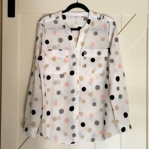 Women's Button Front Blouse, Calvin Klein, Large